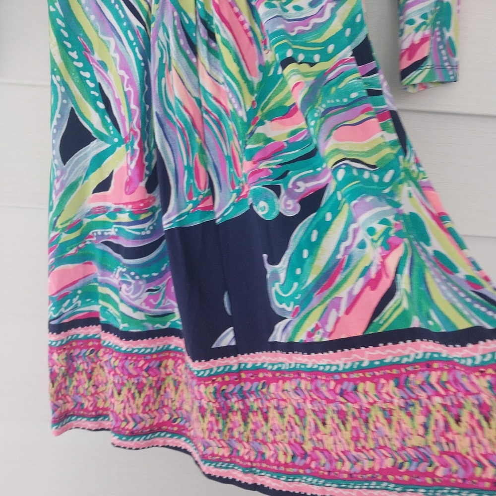 Lilly Pulitzer XS 3/4 Sleeve Dress Stetchy Sheath Preppy Southern Coastal - Picture 5 of 7